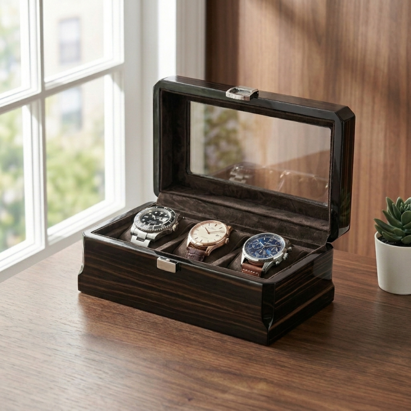 Boîte à Montres 3 Montres – Dot d'Excellence