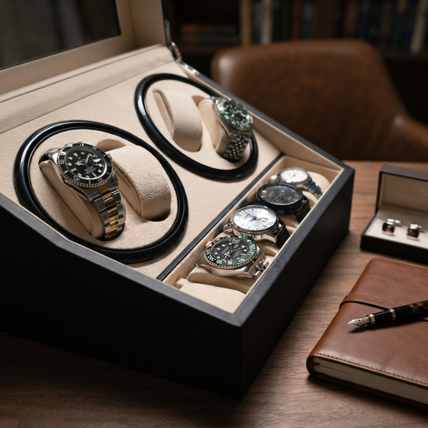 Remontoir Automatique 4 Montres – Sillage Doré