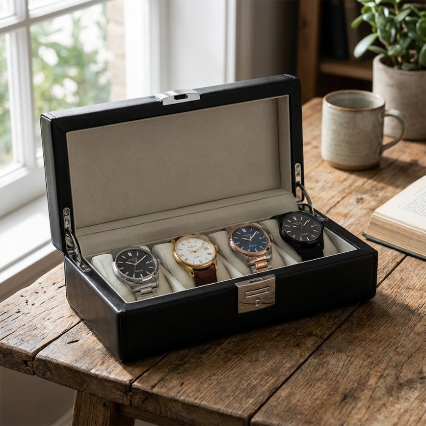 Boîte à montres Boîte à Montres 4 Montres – Ébonite
