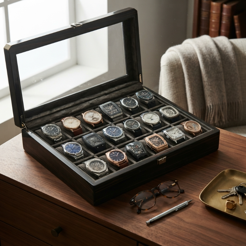Boîte à Montres 18 Montres – Trésor du Collectionneur