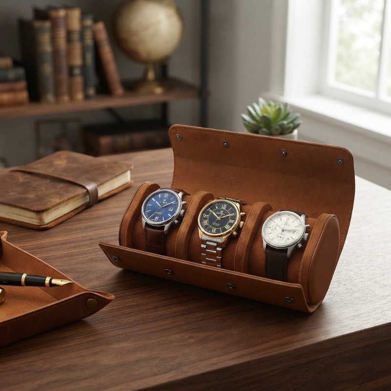 Étui à Montres 3 Montres – Halte Dorée