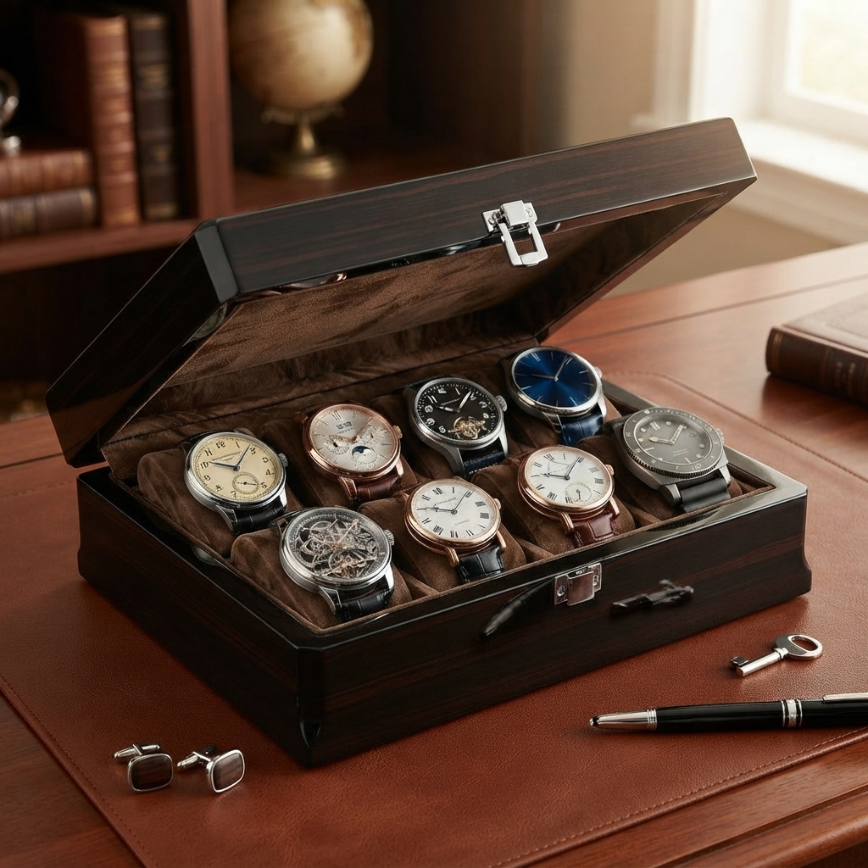 Boîte à Montres 8 Montres – Coffre du Gentleman