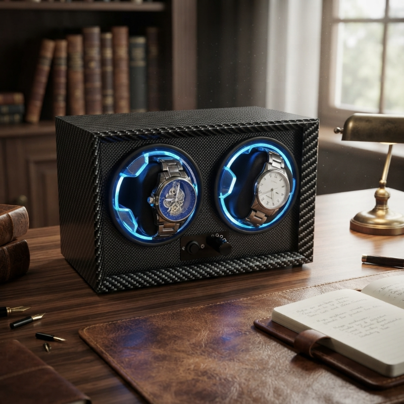 Remontoir Automatique 2 Montres – Précision Dorée
