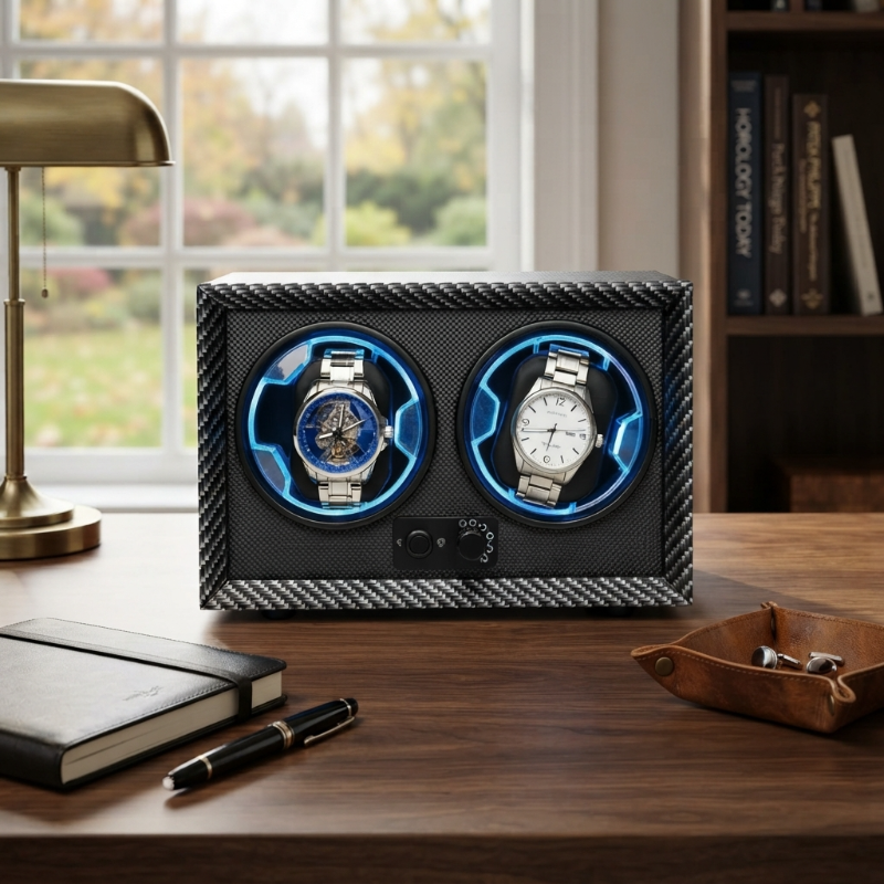 Remontoir Automatique 2 Montres – Précision Dorée