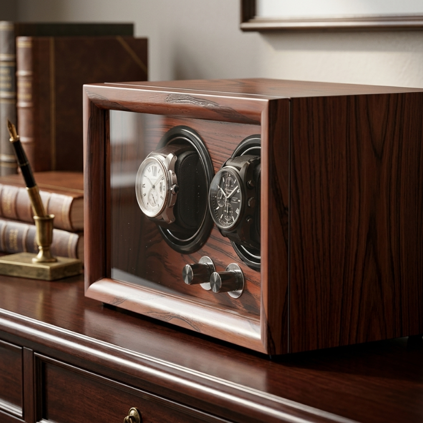 Remontoir Automatique 2 Montres – Rythme Doré
