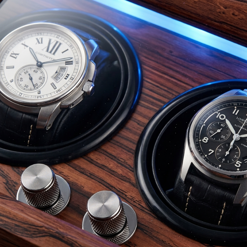 Remontoir Automatique 2 Montres – Rythme Doré