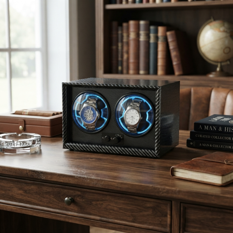Remontoir Automatique 2 Montres – Précision Dorée