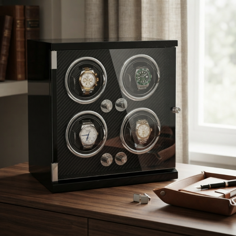 Remontoir Automatique 4 Montres – Continuité Dorée