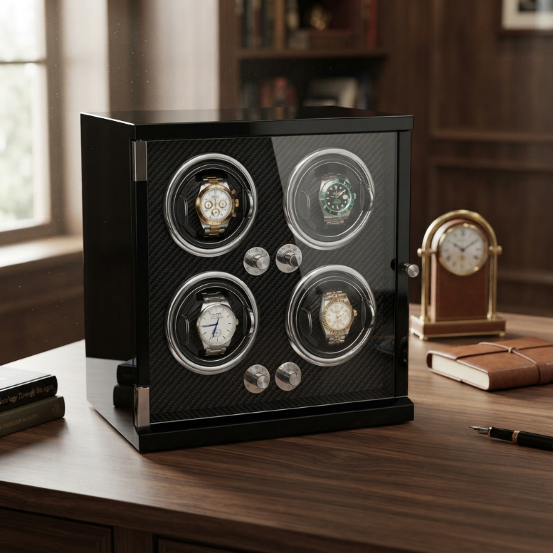Remontoir Automatique 4 Montres – Continuité Dorée